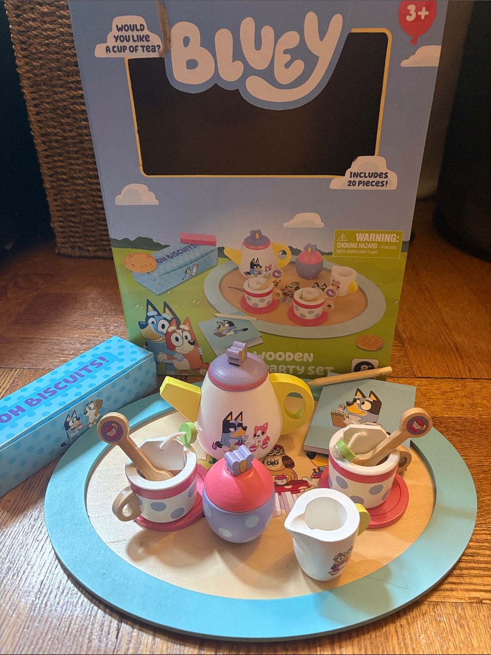 Wooden Tea Party Set by - Light Blue/Pastel Toy
